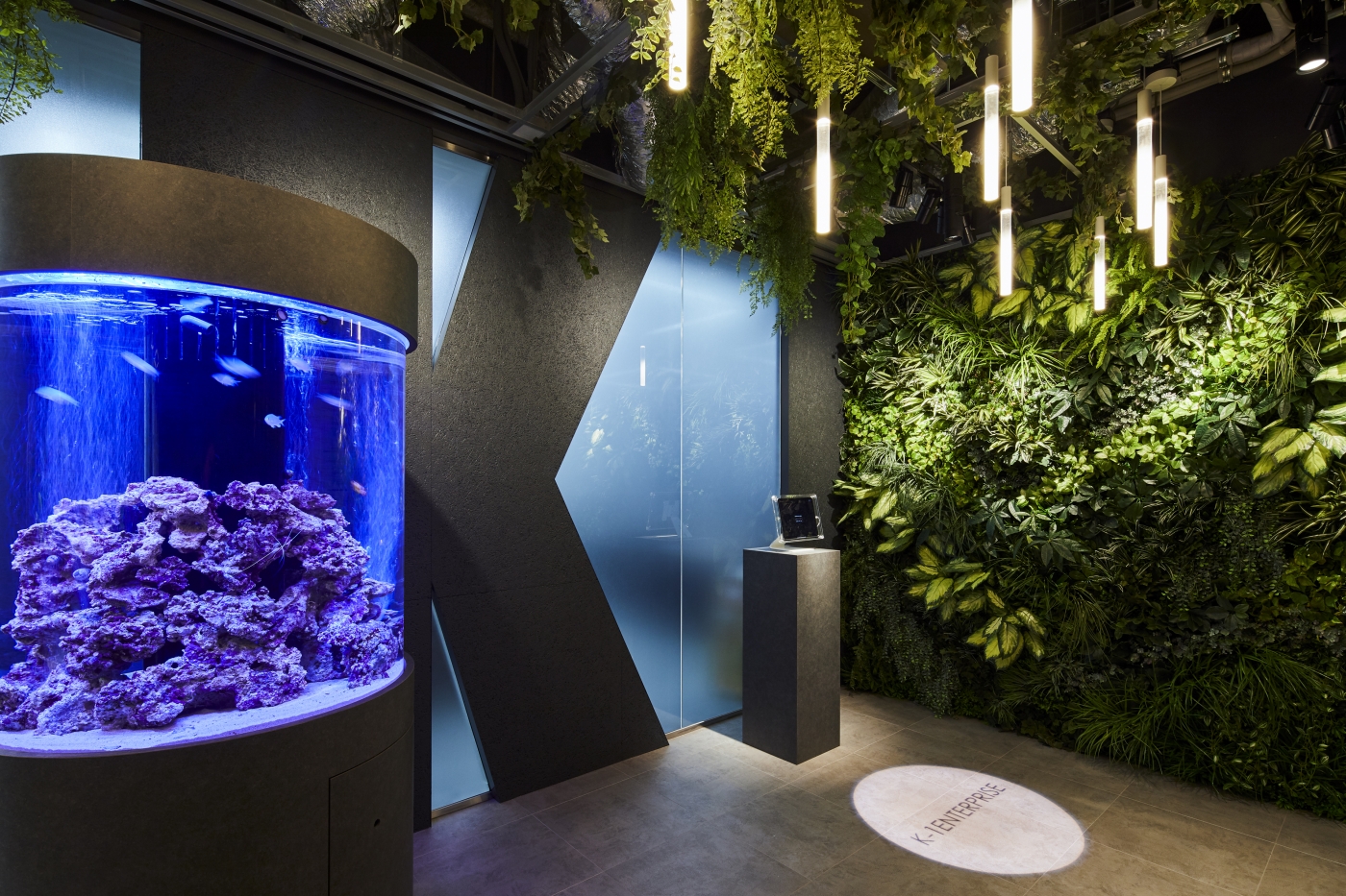 オフィスデザイン実績～可愛らしい魚がお出迎え。癒しと温もり満載のデザイナーズオフィス