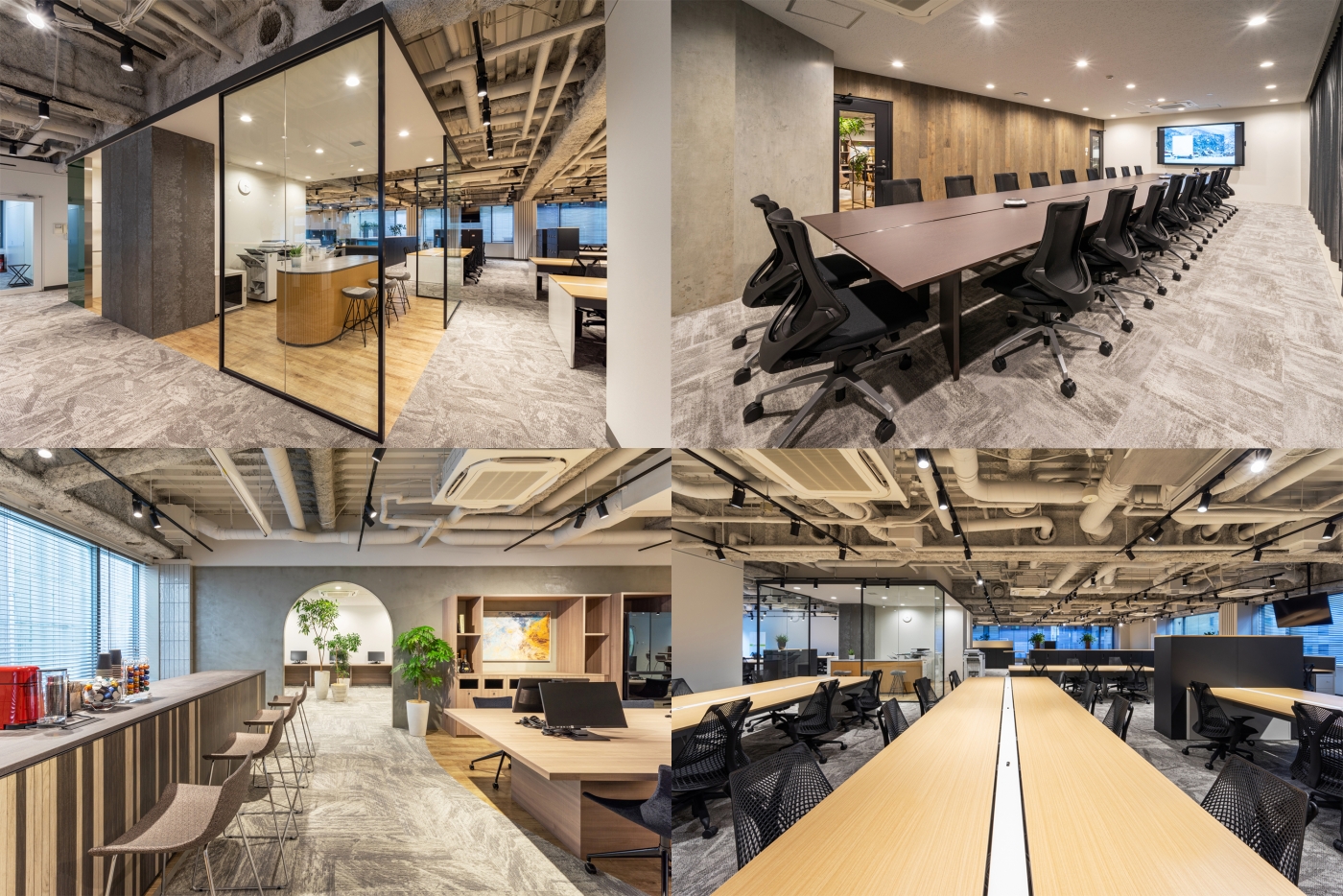 オフィスデザイン実績～3フロア統一感のあるデザイン。上質で洗練された開放的なフレキシブルオフィス